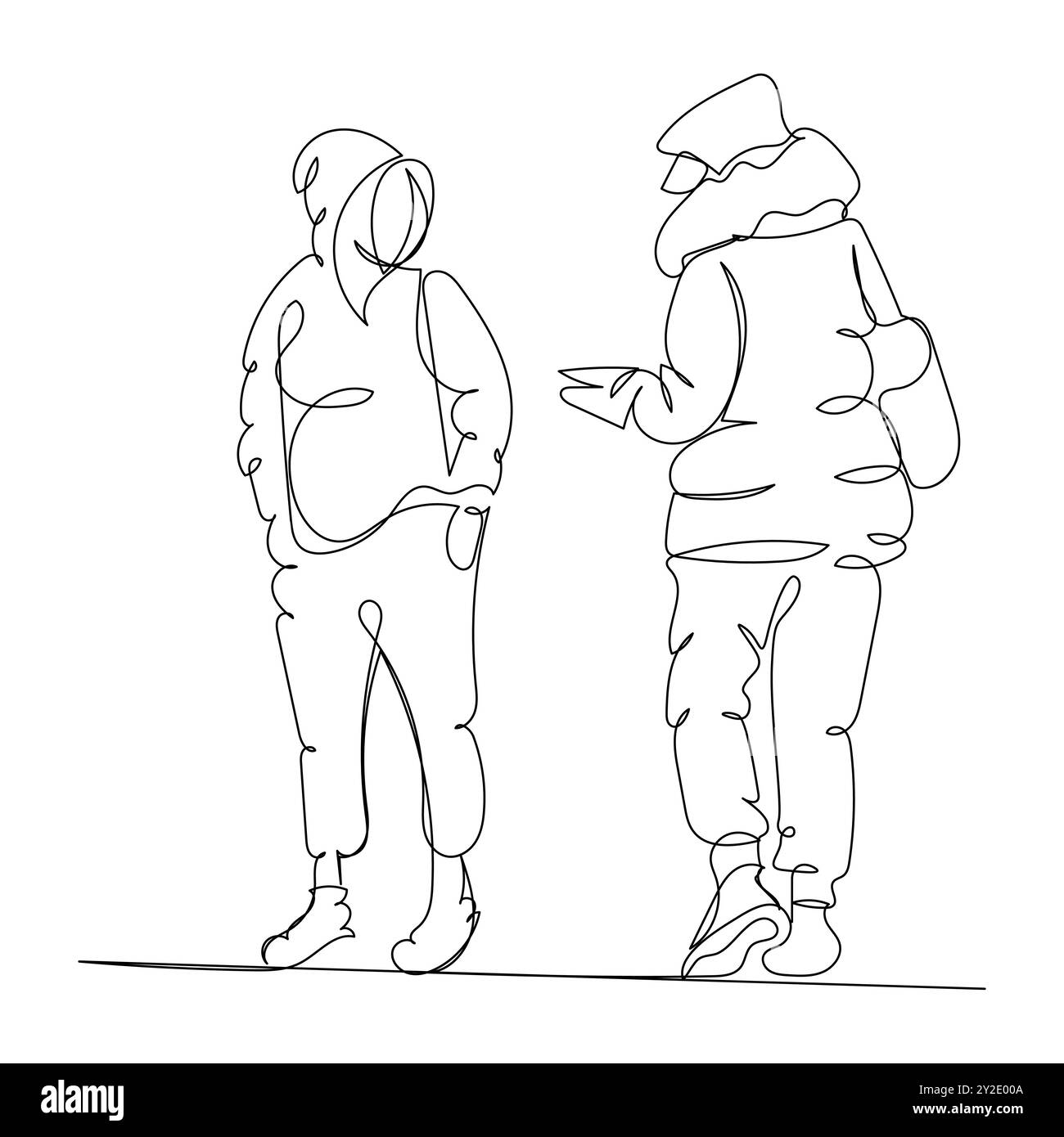 Illustrazione vettoriale dello sciatore discesa attività sportiva invernale disegno artistico in linea bianca nera, disegno continuo di una linea di un uomo snowboarder Illustrazione Vettoriale