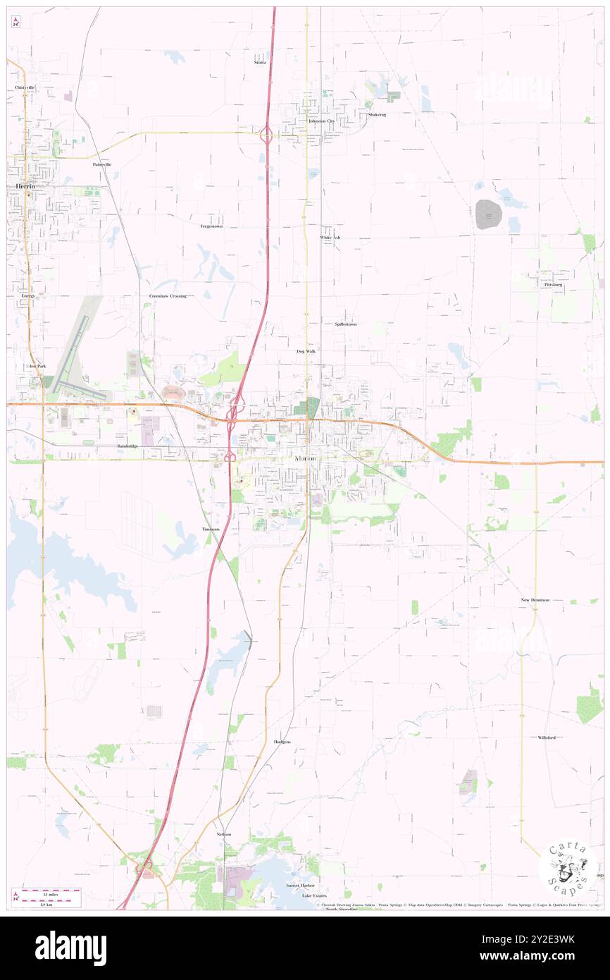 Marion, contea di Williamson, Stati Uniti, Illinois, N 37 43' 50'', S 88 55' 59'', MAP, Cartascapes Map pubblicata nel 2024. Esplora Cartascapes, una mappa che rivela i diversi paesaggi, culture ed ecosistemi della Terra. Viaggia attraverso il tempo e lo spazio, scoprendo l'interconnessione del passato, del presente e del futuro del nostro pianeta. Foto Stock