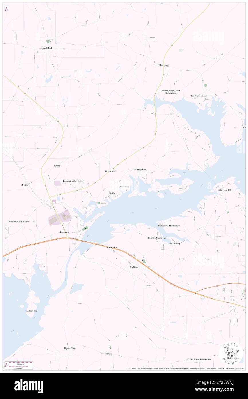 Anderson, Cherokee County, Stati Uniti, Alabama, N 34 11' 43'', S 85 44' 11'', MAP, Cartascapes Map pubblicata nel 2024. Esplora Cartascapes, una mappa che rivela i diversi paesaggi, culture ed ecosistemi della Terra. Viaggia attraverso il tempo e lo spazio, scoprendo l'interconnessione del passato, del presente e del futuro del nostro pianeta. Foto Stock