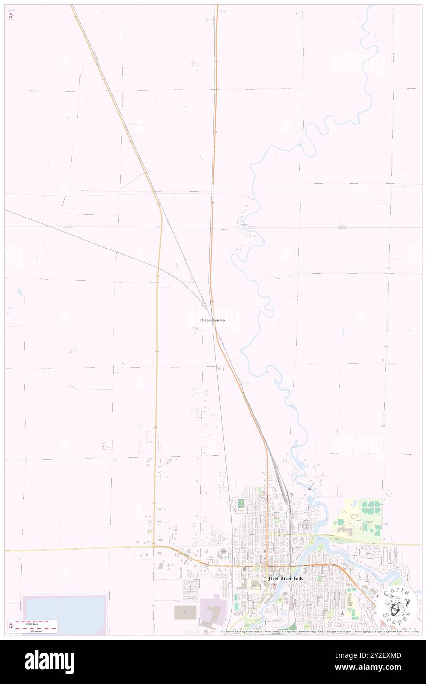 Dakota Junction, Pennington County, Stati Uniti, Stati Uniti, Minnesota, N 48 9' 31'', S 96 11' 40'', MAP, Cartascapes Map pubblicata nel 2024. Esplora Cartascapes, una mappa che rivela i diversi paesaggi, culture ed ecosistemi della Terra. Viaggia attraverso il tempo e lo spazio, scoprendo l'interconnessione del passato, del presente e del futuro del nostro pianeta. Foto Stock