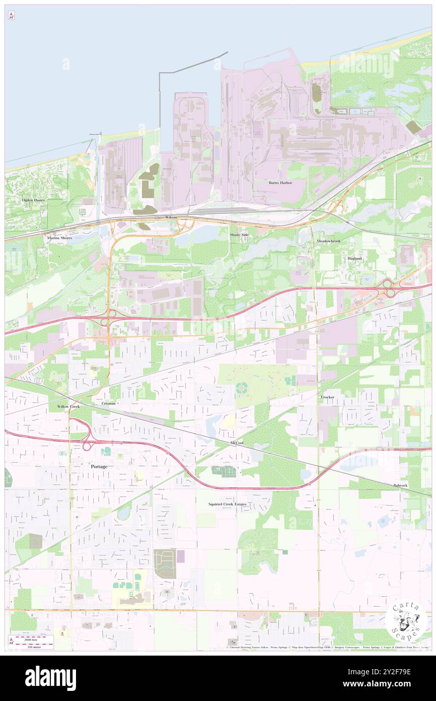 Salt Creek Estates, Porter County, Stati Uniti, Stati Uniti, Indiana, N 41 36' 1'', S 87 8' 53'', MAP, Cartascapes Map pubblicata nel 2024. Esplora Cartascapes, una mappa che rivela i diversi paesaggi, culture ed ecosistemi della Terra. Viaggia attraverso il tempo e lo spazio, scoprendo l'interconnessione del passato, del presente e del futuro del nostro pianeta. Foto Stock