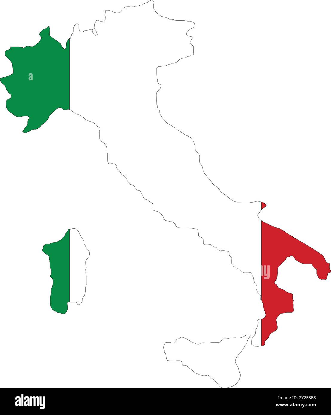 Bandiera dell'Italia in Mappa, Mappa dell'Italia con bandiera, Mappa dell'Italia, Mappa con bandiera, bandiera della nazione Italia Illustrazione Vettoriale