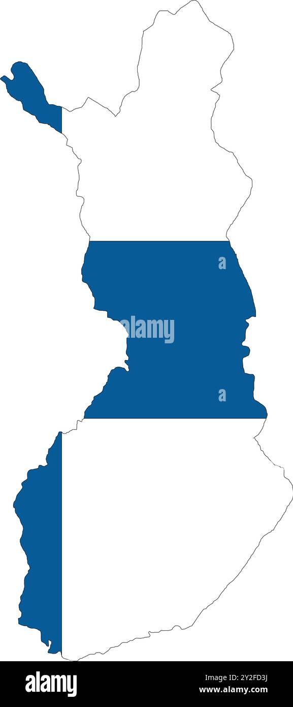 Finlandia bandiera in Mappa, Finlandia Mappa con bandiera, Mappa della Finlandia, Mappa con bandiera, bandiera della nazione Finlandia Illustrazione Vettoriale