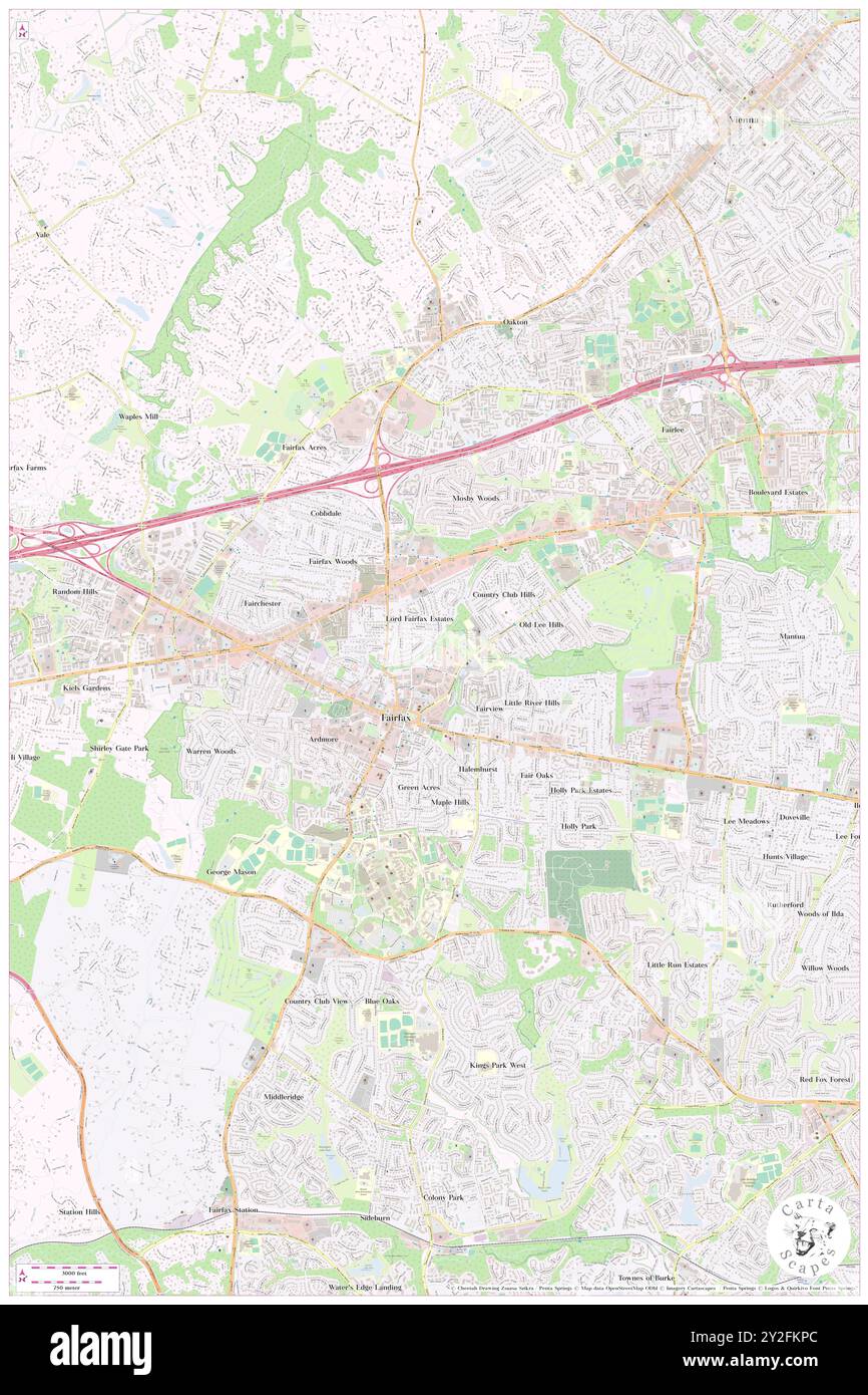 Fairfax, città di Fairfax, Stati Uniti, Stati Uniti, Virginia, N 38 50' 46'', S 77 18' 22'', MAP, Cartascapes Map pubblicata nel 2024. Esplora Cartascapes, una mappa che rivela i diversi paesaggi, culture ed ecosistemi della Terra. Viaggia attraverso il tempo e lo spazio, scoprendo l'interconnessione del passato, del presente e del futuro del nostro pianeta. Foto Stock