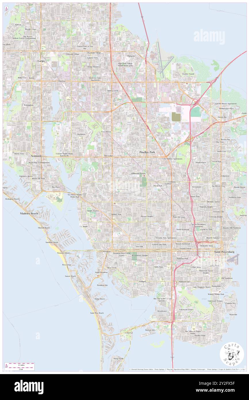 Kenneth City, Pinellas County, Stati Uniti, Florida, N 27 48' 56'', S 82 43' 12'', MAP, Cartascapes Map pubblicata nel 2024. Esplora Cartascapes, una mappa che rivela i diversi paesaggi, culture ed ecosistemi della Terra. Viaggia attraverso il tempo e lo spazio, scoprendo l'interconnessione del passato, del presente e del futuro del nostro pianeta. Foto Stock