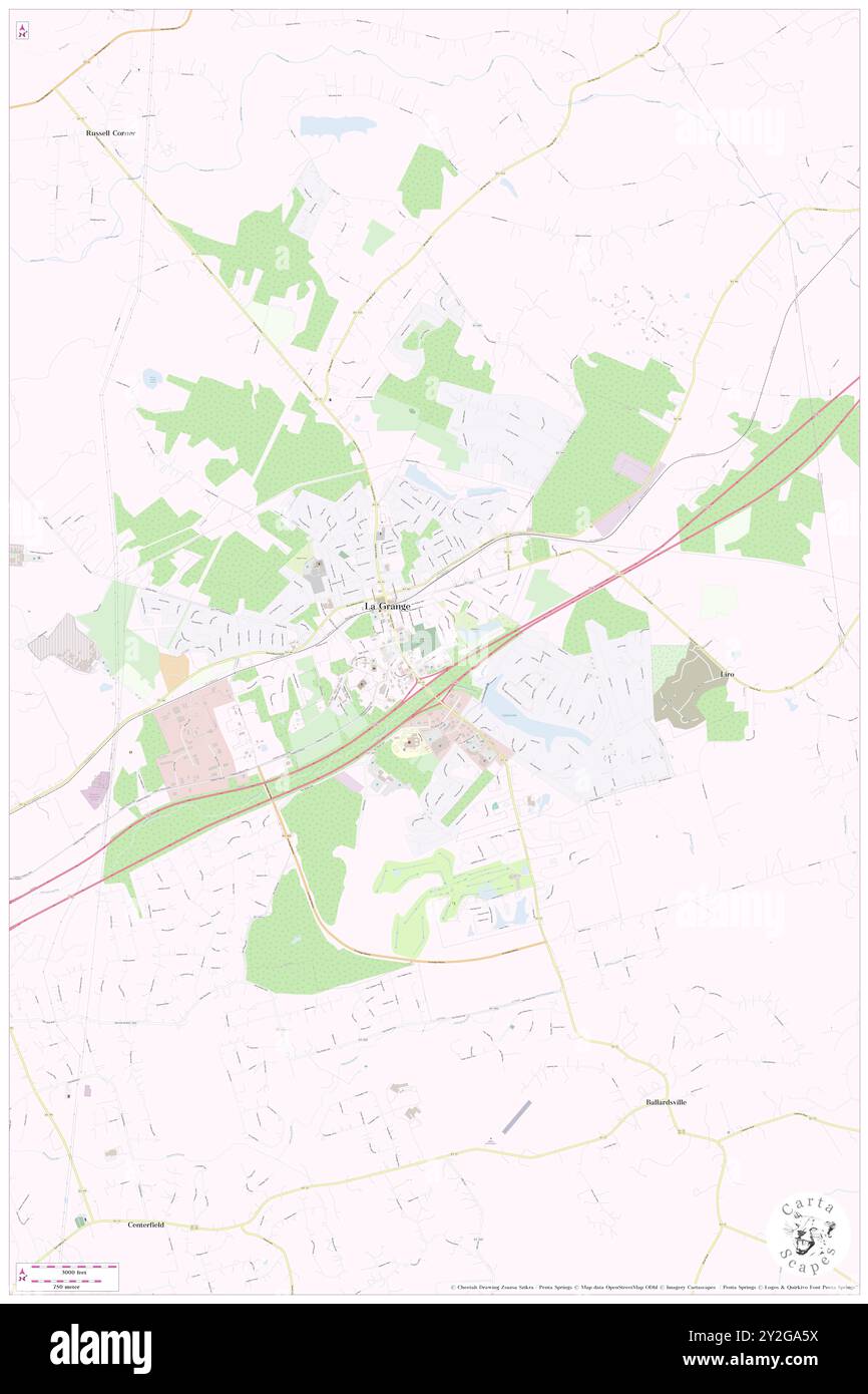 La Grange, Oldham County, Stati Uniti, Kentucky, N 38 24' 27'', S 85 22' 43'', MAP, Cartascapes Map pubblicata nel 2024. Esplora Cartascapes, una mappa che rivela i diversi paesaggi, culture ed ecosistemi della Terra. Viaggia attraverso il tempo e lo spazio, scoprendo l'interconnessione del passato, del presente e del futuro del nostro pianeta. Foto Stock