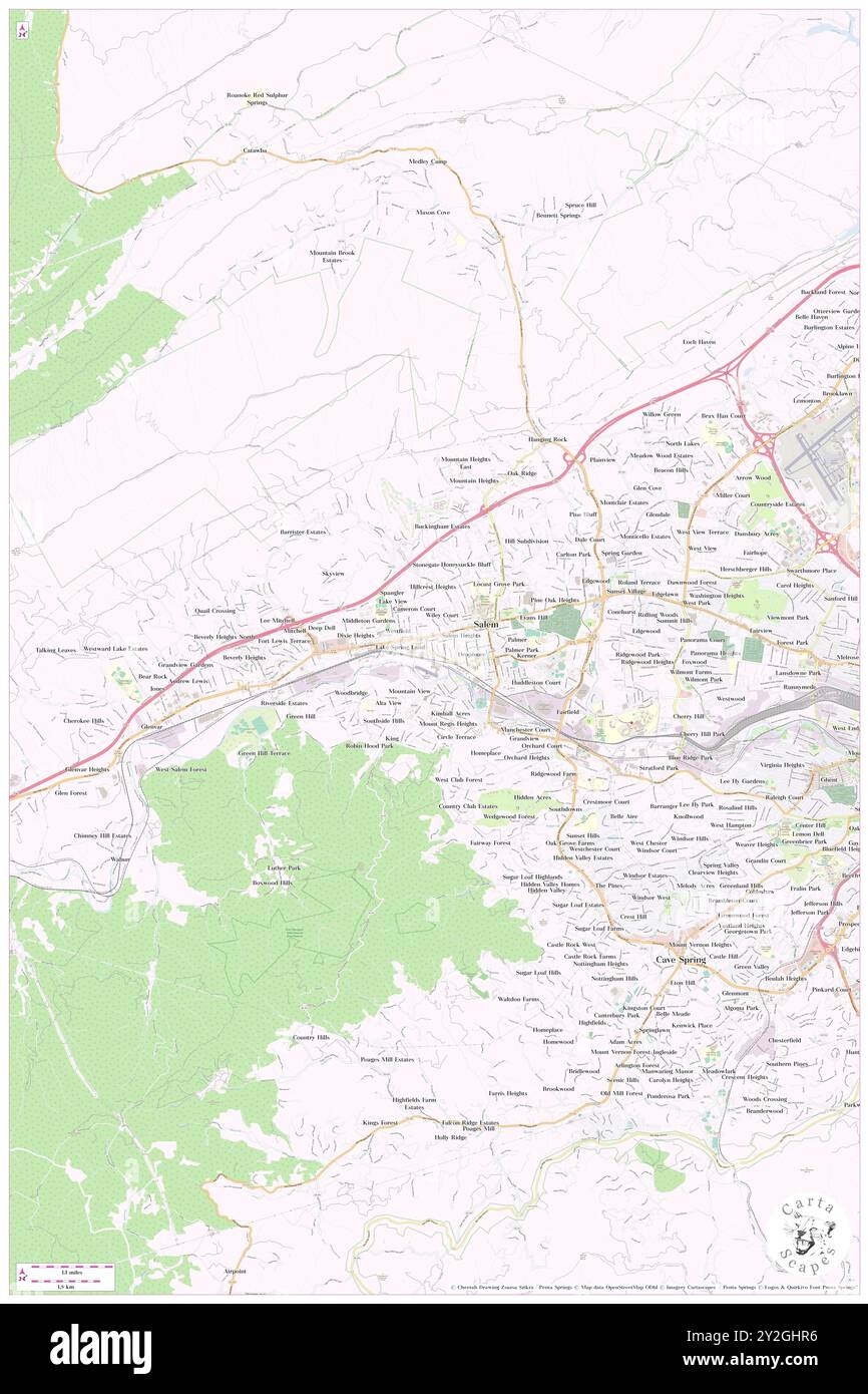 Salem, contea di Fayette, Stati Uniti, Virginia Occidentale, N 37 59' 21'', S 81 6' 55'', mappa, Cartascapes Map pubblicata nel 2024. Esplora Cartascapes, una mappa che rivela i diversi paesaggi, culture ed ecosistemi della Terra. Viaggia attraverso il tempo e lo spazio, scoprendo l'interconnessione del passato, del presente e del futuro del nostro pianeta. Foto Stock