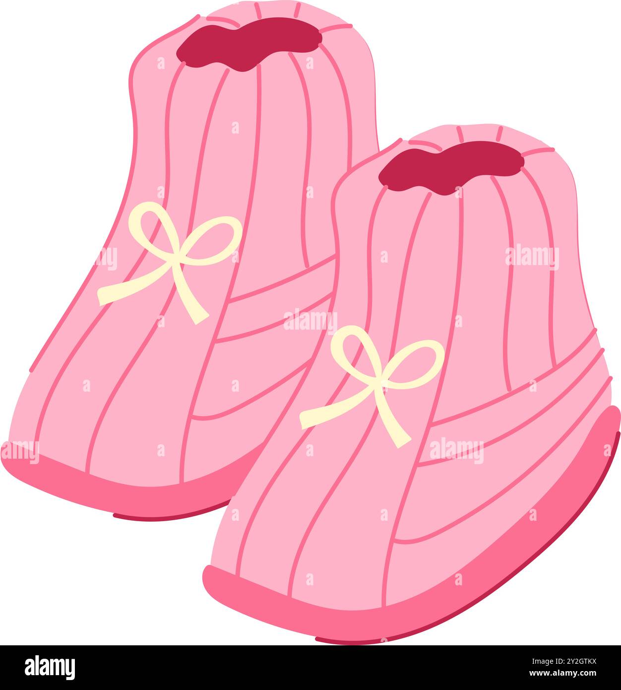 illustrazione vettoriale dei cartoni animati delle piccole stivaletti per bambini Illustrazione Vettoriale