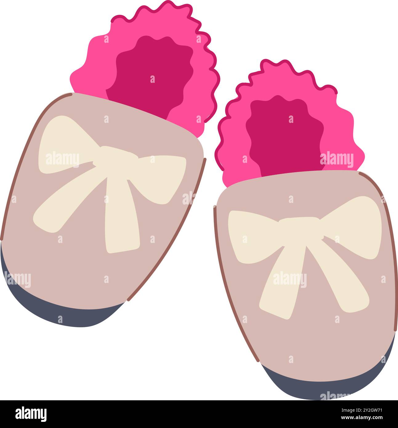 illustrazione vettoriale cartoni animati con stivaletti in lana per bambini Illustrazione Vettoriale