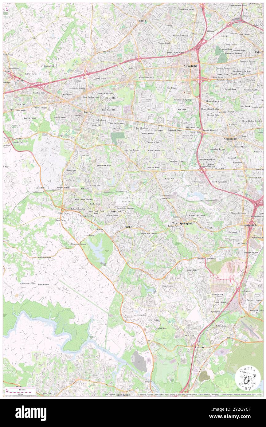 Burke, Fairfax County, Stati Uniti, Stati Uniti, Virginia, N 38 47' 36'', S 77 16' 17'', MAP, Cartascapes Map pubblicata nel 2024. Esplora Cartascapes, una mappa che rivela i diversi paesaggi, culture ed ecosistemi della Terra. Viaggia attraverso il tempo e lo spazio, scoprendo l'interconnessione del passato, del presente e del futuro del nostro pianeta. Foto Stock