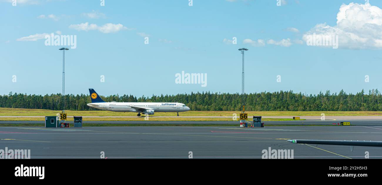 Landvetter, Svezia - 02 agosto 2019: Lufthansa D-AIDJ Airbus A321-200 all'aeroporto Landvetter GOT. Foto Stock