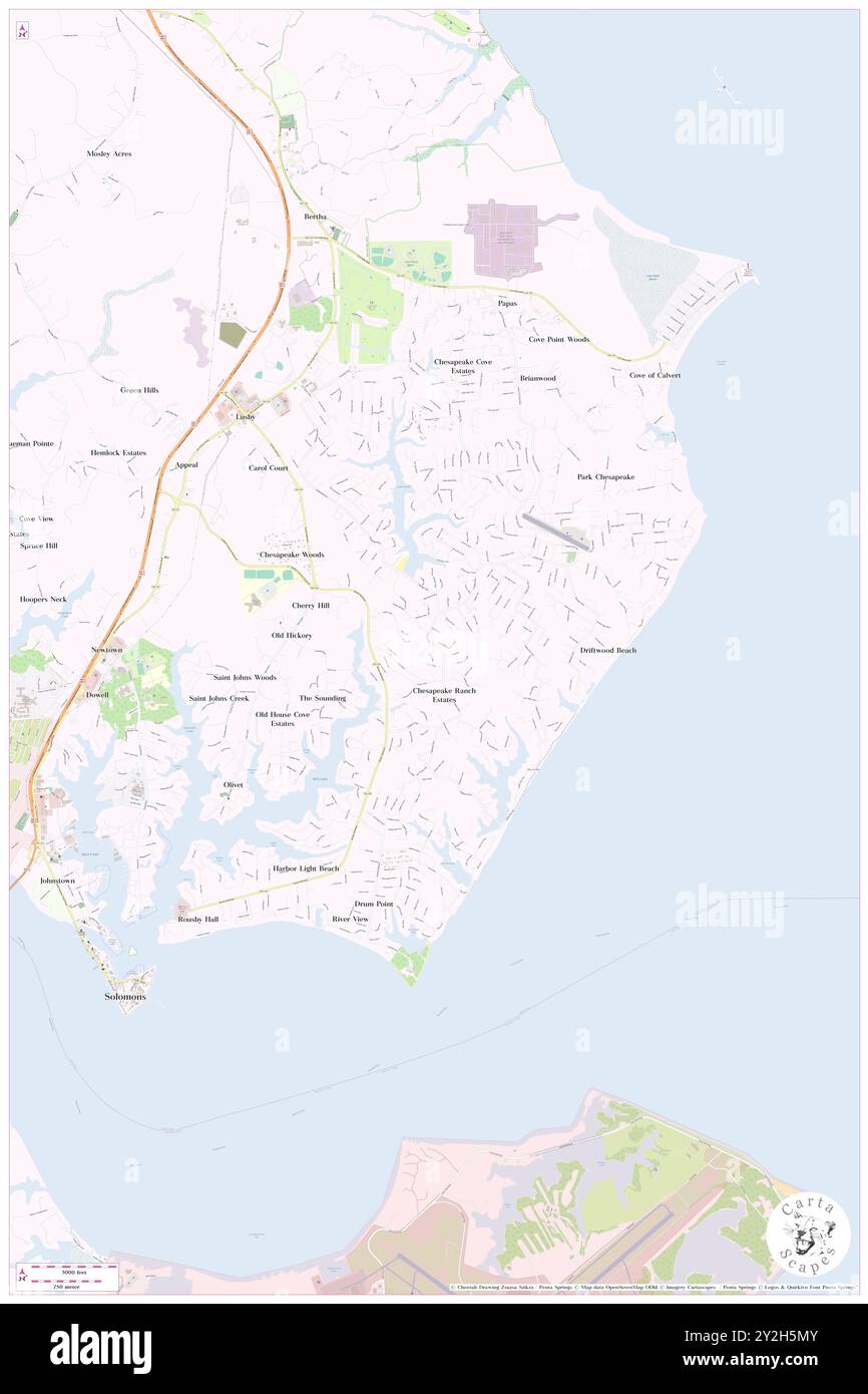 Chesapeake Ranch Estates-Drum Point, Calvert County, Stati Uniti, Maryland, N 38 21' 0'', S 76 25' 8'', MAP, Cartascapes Map pubblicata nel 2024. Esplora Cartascapes, una mappa che rivela i diversi paesaggi, culture ed ecosistemi della Terra. Viaggia attraverso il tempo e lo spazio, scoprendo l'interconnessione del passato, del presente e del futuro del nostro pianeta. Foto Stock