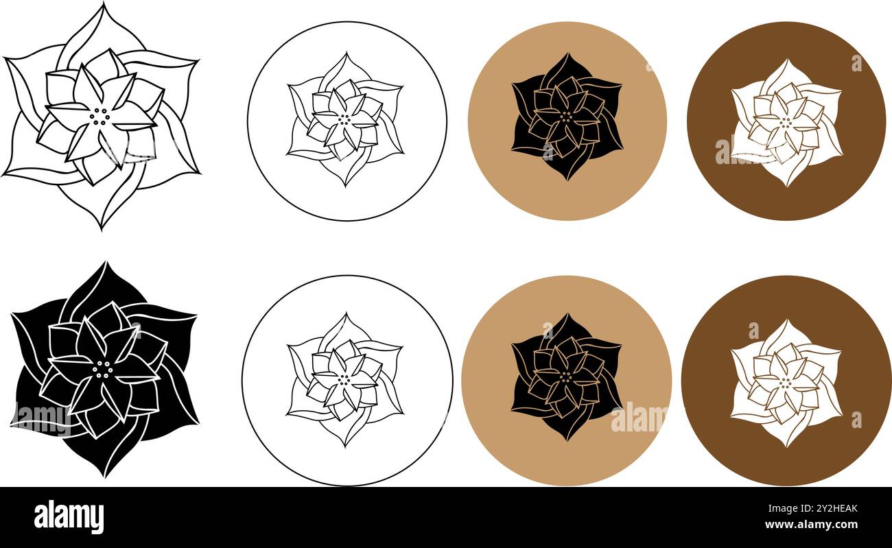 icona vettoriale lotus. logo ninfee giappone cina asia. in un design piatto alla moda Illustrazione Vettoriale