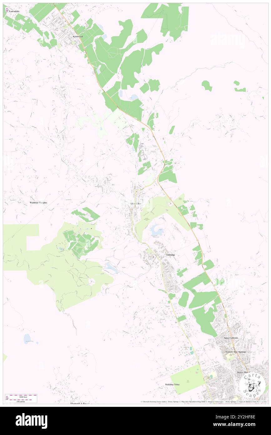 Glen Ellen, Sonoma County, Stati Uniti, California, N 38 21' 50'', S 122 31' 26'', MAP, Cartascapes Map pubblicata nel 2024. Esplora Cartascapes, una mappa che rivela i diversi paesaggi, culture ed ecosistemi della Terra. Viaggia attraverso il tempo e lo spazio, scoprendo l'interconnessione del passato, del presente e del futuro del nostro pianeta. Foto Stock