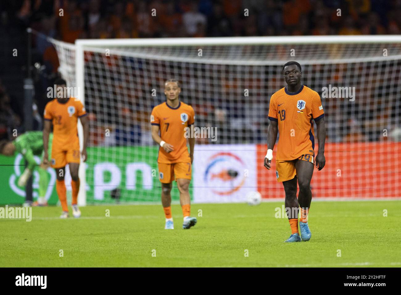 AMSTERDAM - Brian Brobbey dell'Olanda durante la partita di UEFA Nations League tra Paesi Bassi e Germania alla Johan Cruyff Arena il 10 settembre 2024 ad Amsterdam, Paesi Bassi. ANP ROBIN VAN LONKHUIJSEN Foto Stock