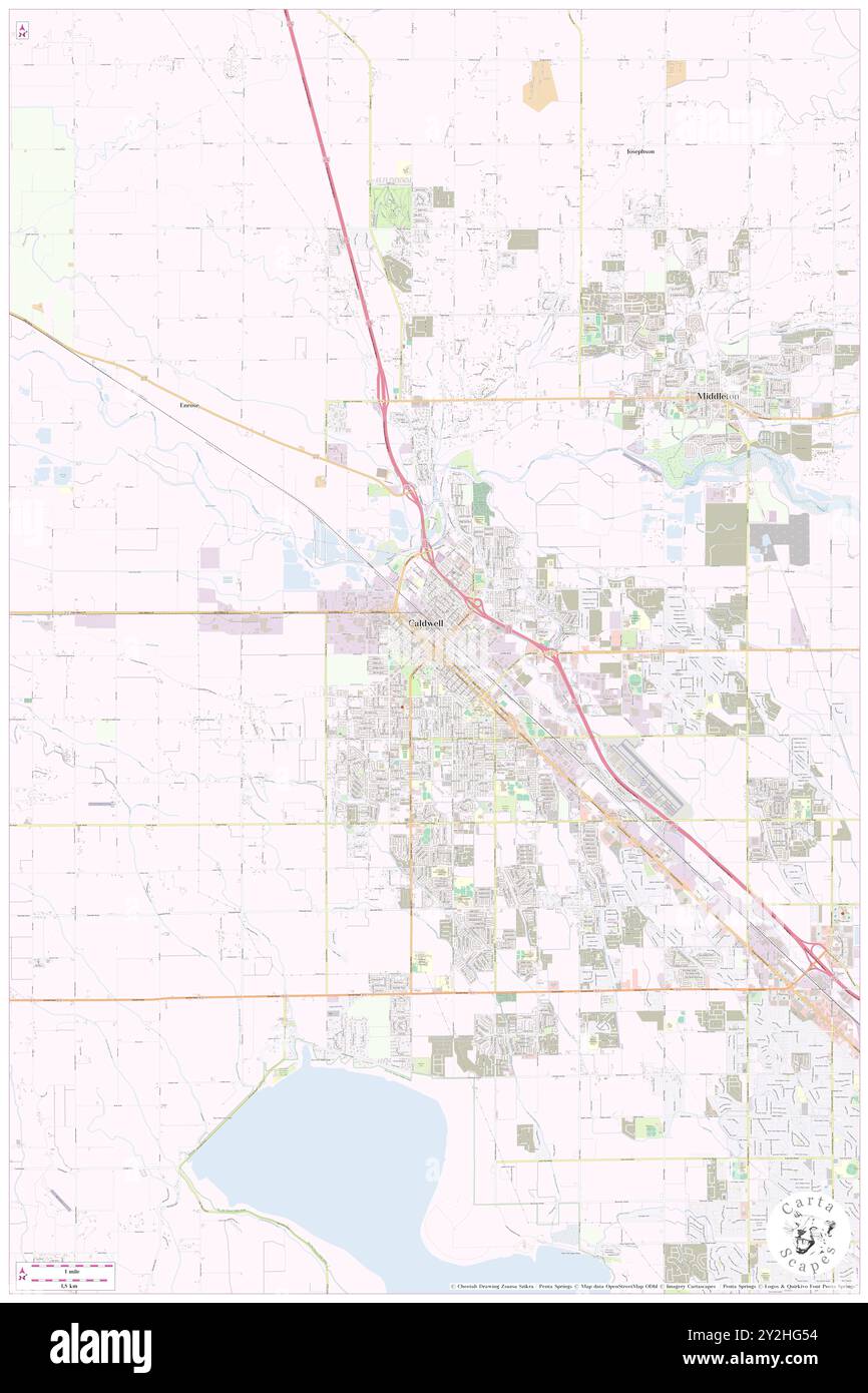 Caldwell, Canyon County, Stati Uniti, Stati Uniti, Idaho, N 43 39' 46'', S 116 41' 14'', MAP, Cartascapes Map pubblicata nel 2024. Esplora Cartascapes, una mappa che rivela i diversi paesaggi, culture ed ecosistemi della Terra. Viaggia attraverso il tempo e lo spazio, scoprendo l'interconnessione del passato, del presente e del futuro del nostro pianeta. Foto Stock