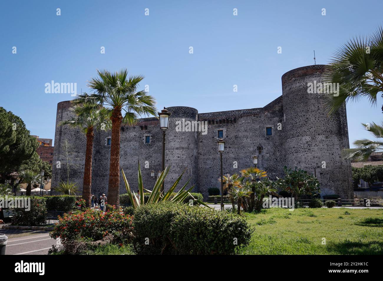 Il Castello Ursino medievale, o Castello Ursino di Catania, Sicilia Foto Stock