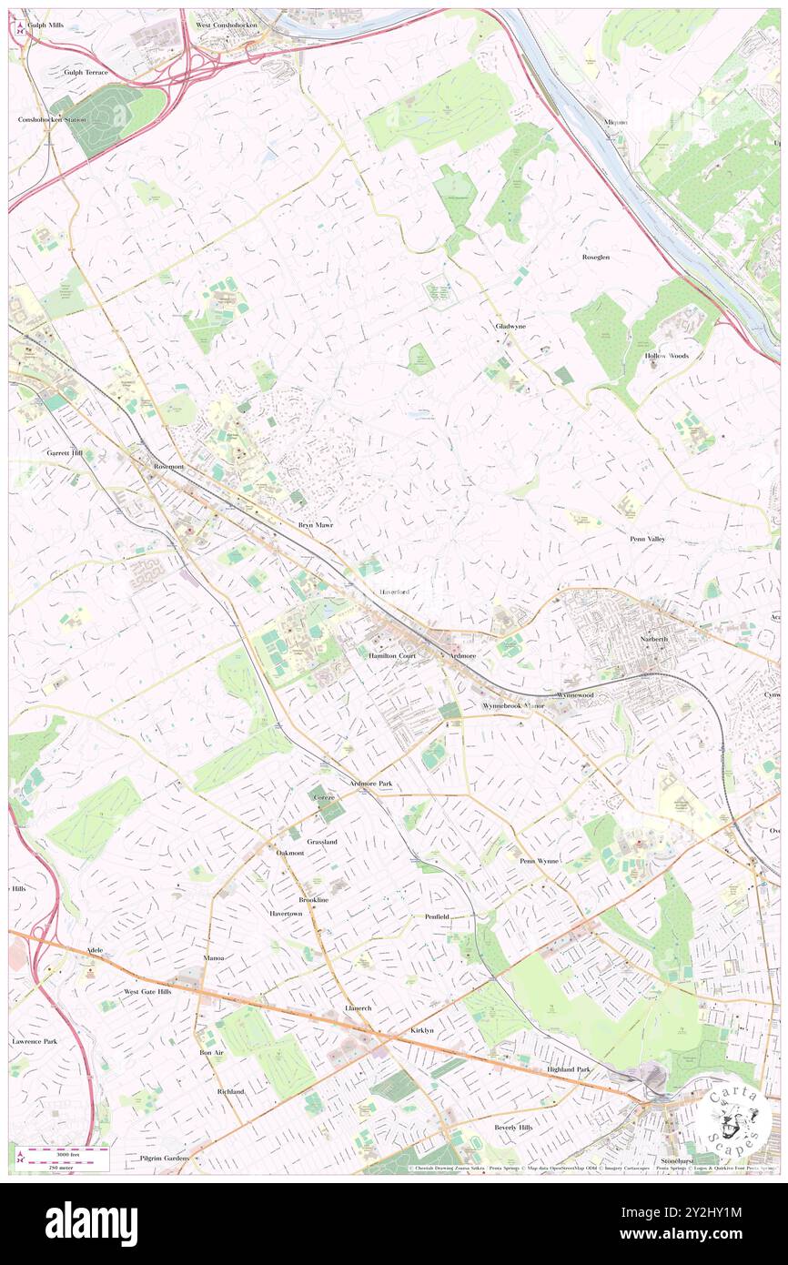 Haverford, Montgomery County, Stati Uniti, Pennsylvania, N 40 0' 47'', S 75 17' 39'', MAP, Cartascapes Map pubblicata nel 2024. Esplora Cartascapes, una mappa che rivela i diversi paesaggi, culture ed ecosistemi della Terra. Viaggia attraverso il tempo e lo spazio, scoprendo l'interconnessione del passato, del presente e del futuro del nostro pianeta. Foto Stock