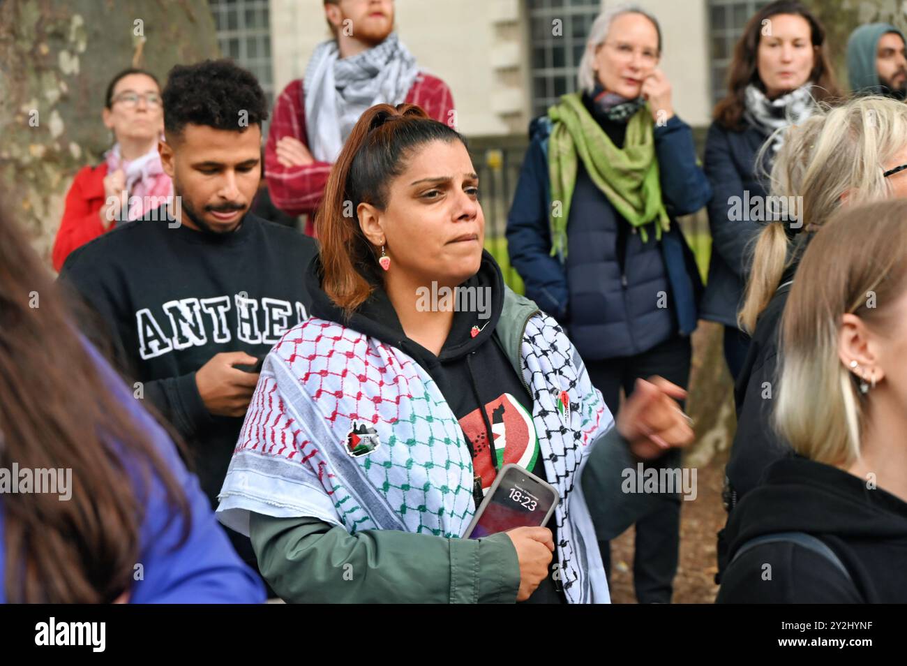 LONDRA, REGNO UNITO. 10 settembre 2024. Protesta contro i criminali di guerra per il fatto che Antony Blinken non dà il benvenuto a ❌️ durante la visita di Antony Blinken nel Regno Unito, il primo ministro Keir Starmer a Downing Street. Nel 2023, gli Stati Uniti hanno inviato oltre 20BN USD di armi!. Il genocidio di Gaza è stato illuminato e alimentato dagli Stati Uniti a Londra, nel Regno Unito. ( Credito: Vedi li/Picture Capital/Alamy Live News Foto Stock