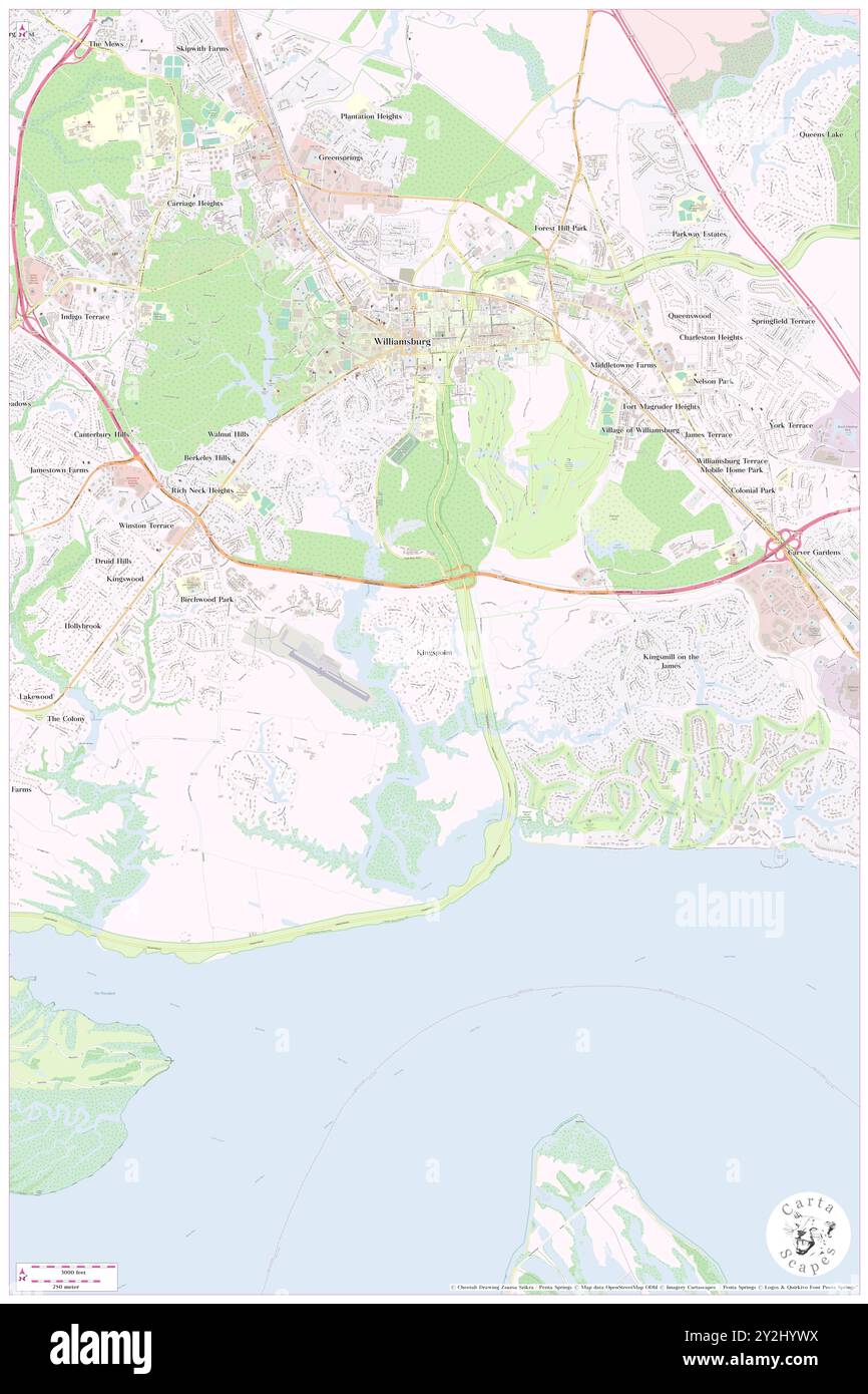 Kingspoint, James City County, Stati Uniti, Stati Uniti, Virginia, N 37 14' 29'', S 76 42' 12'', MAP, Cartascapes Map pubblicata nel 2024. Esplora Cartascapes, una mappa che rivela i diversi paesaggi, culture ed ecosistemi della Terra. Viaggia attraverso il tempo e lo spazio, scoprendo l'interconnessione del passato, del presente e del futuro del nostro pianeta. Foto Stock