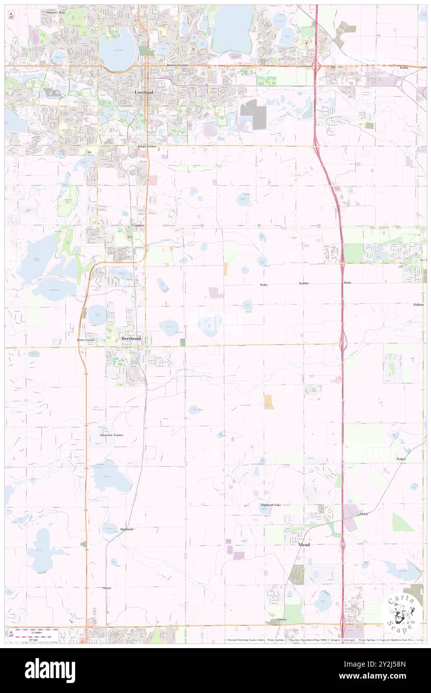 Berthoud, Larimer County, Stati Uniti, Colorado, N 40 18' 29'', S 105 4' 51'', MAP, Cartascapes Map pubblicata nel 2024. Esplora Cartascapes, una mappa che rivela i diversi paesaggi, culture ed ecosistemi della Terra. Viaggia attraverso il tempo e lo spazio, scoprendo l'interconnessione del passato, del presente e del futuro del nostro pianeta. Foto Stock