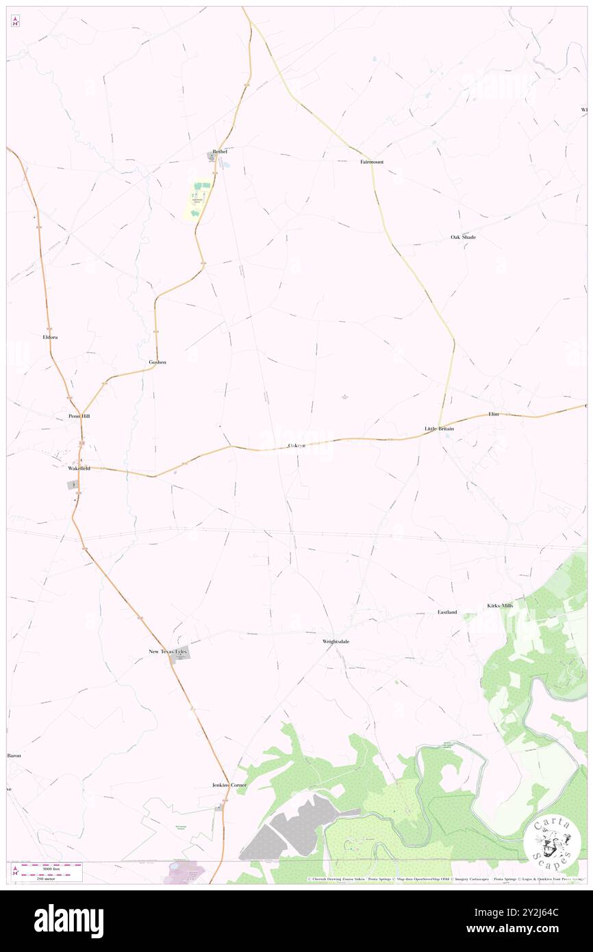 Oakryn, Lancaster County, Stati Uniti, Pennsylvania, N 39 46' 36'', S 76 8' 28'', MAP, Cartascapes Map pubblicata nel 2024. Esplora Cartascapes, una mappa che rivela i diversi paesaggi, culture ed ecosistemi della Terra. Viaggia attraverso il tempo e lo spazio, scoprendo l'interconnessione del passato, del presente e del futuro del nostro pianeta. Foto Stock