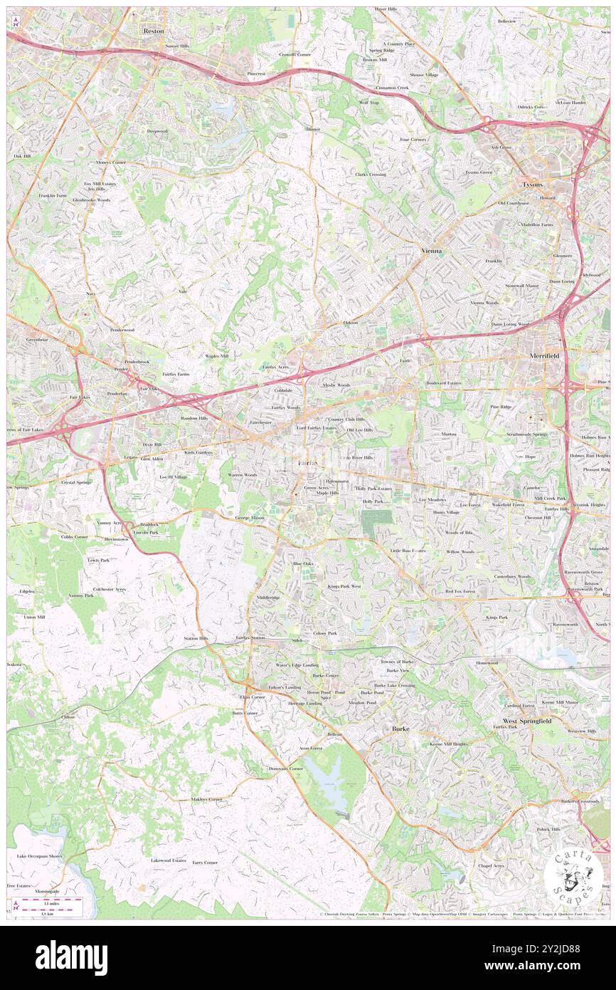 Fairfax, città di Fairfax, Stati Uniti, Stati Uniti, Virginia, N 38 50' 46'', S 77 18' 22'', MAP, Cartascapes Map pubblicata nel 2024. Esplora Cartascapes, una mappa che rivela i diversi paesaggi, culture ed ecosistemi della Terra. Viaggia attraverso il tempo e lo spazio, scoprendo l'interconnessione del passato, del presente e del futuro del nostro pianeta. Foto Stock