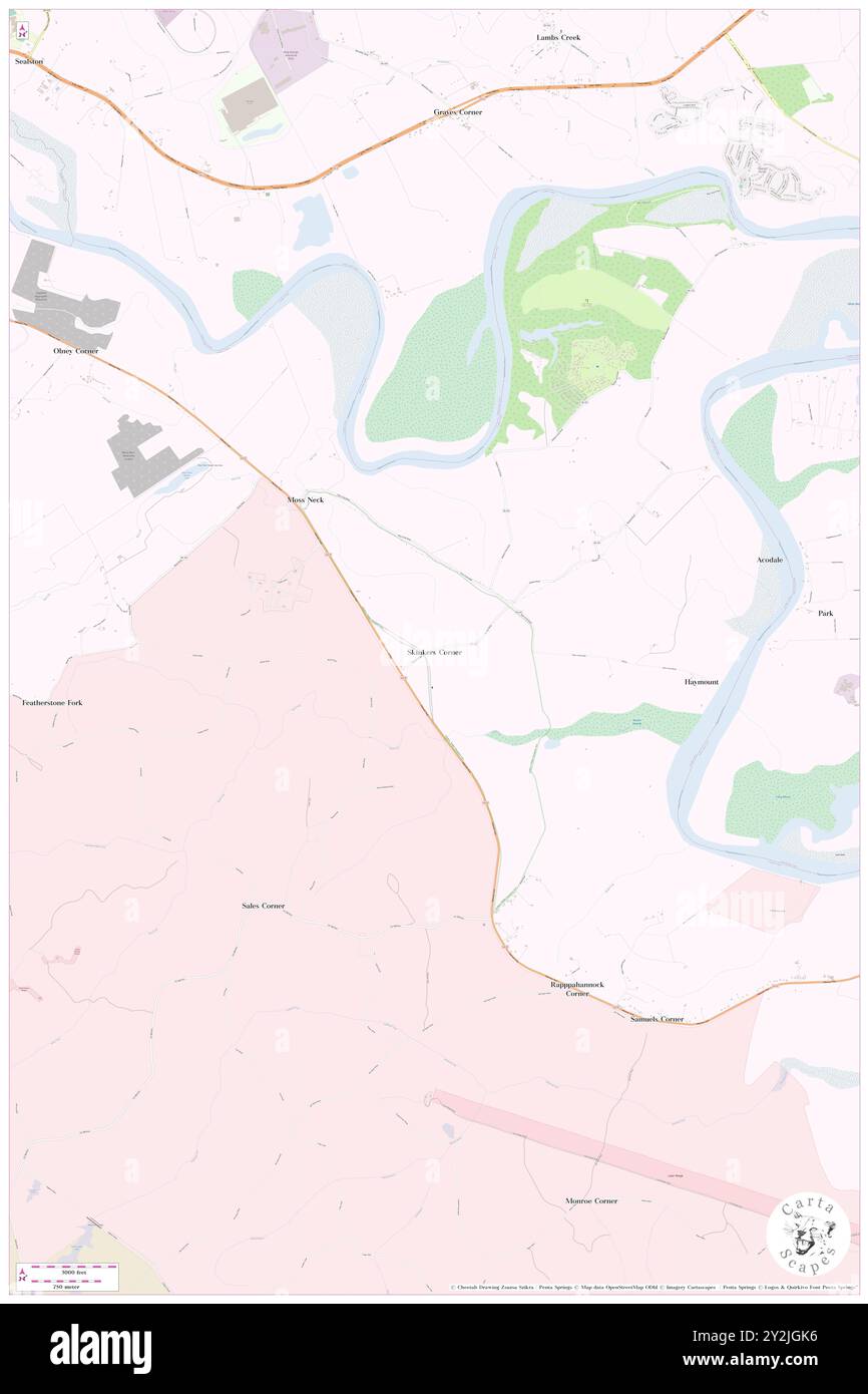 Skinkers Corner, Caroline County, Stati Uniti, Stati Uniti, Virginia, N 38 12' 23''', S 77 17' 1''', MAP, Cartascapes Map pubblicata nel 2024. Esplora Cartascapes, una mappa che rivela i diversi paesaggi, culture ed ecosistemi della Terra. Viaggia attraverso il tempo e lo spazio, scoprendo l'interconnessione del passato, del presente e del futuro del nostro pianeta. Foto Stock