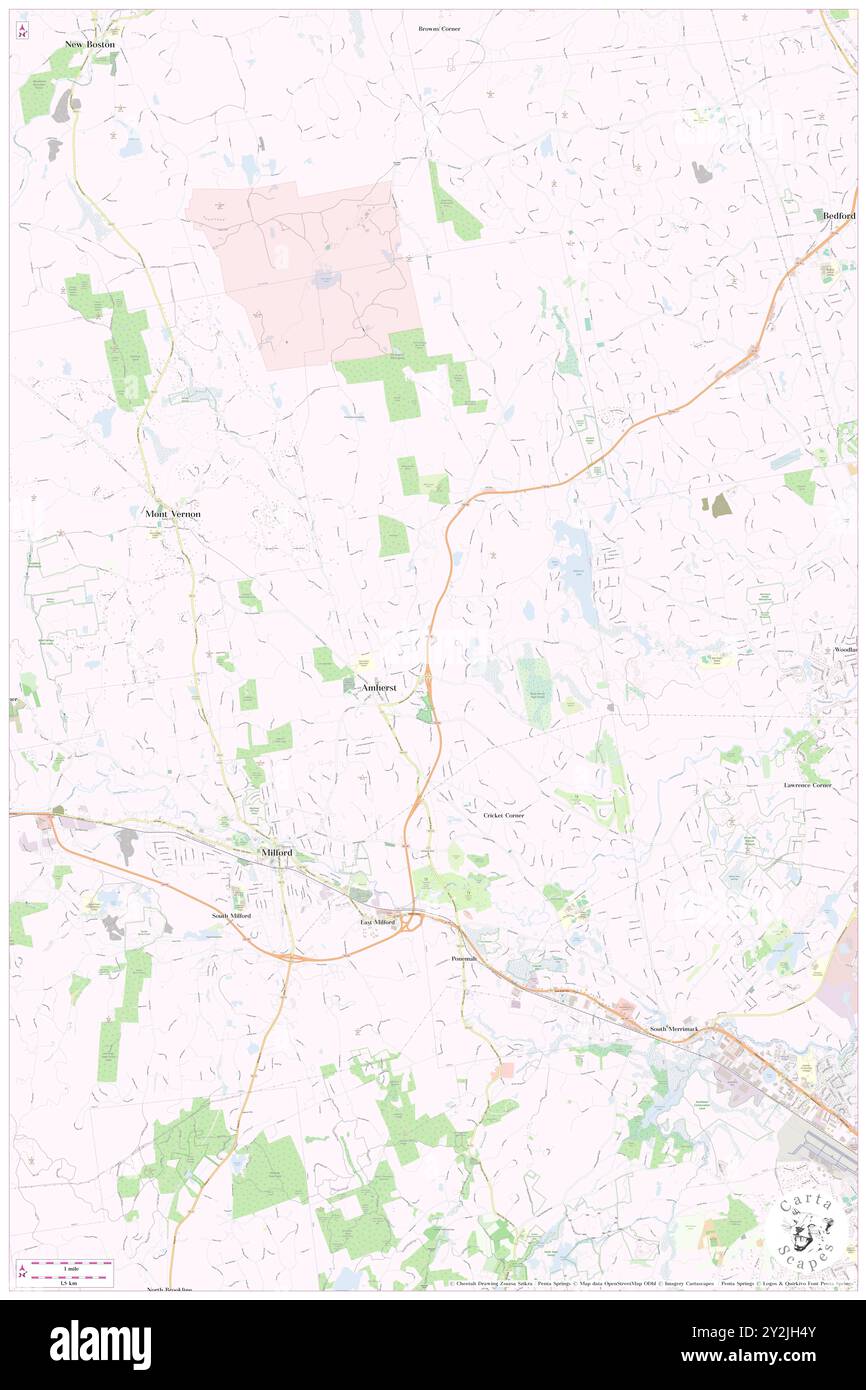 Amherst, Hillsborough County, Stati Uniti, New Hampshire, N 42 51' 41'', S 71 37' 31'', MAP, Cartascapes Map pubblicata nel 2024. Esplora Cartascapes, una mappa che rivela i diversi paesaggi, culture ed ecosistemi della Terra. Viaggia attraverso il tempo e lo spazio, scoprendo l'interconnessione del passato, del presente e del futuro del nostro pianeta. Foto Stock