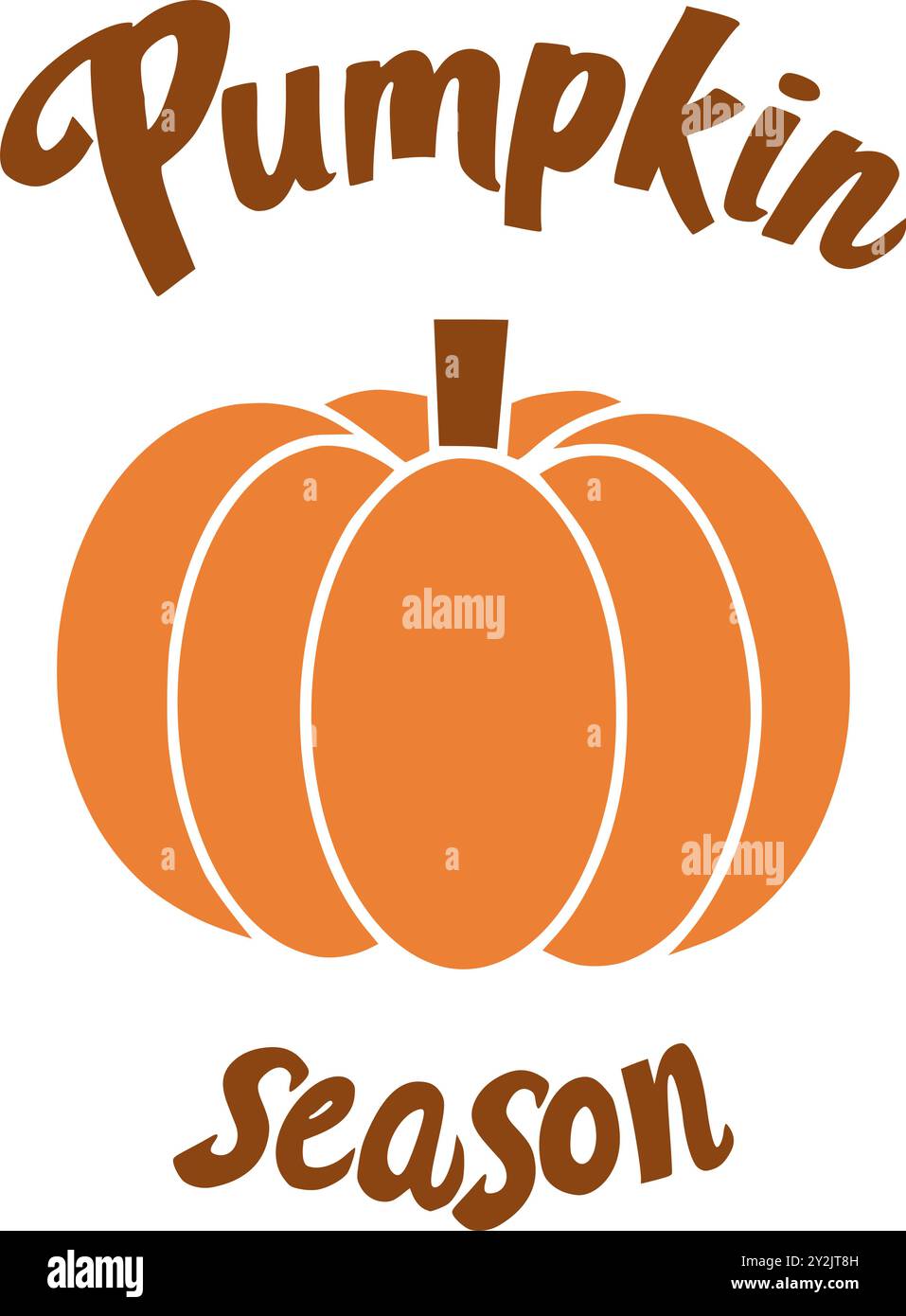 Zucca vegetale. Vettore. Simbolo della zucca autunnale per Halloween o il Ringraziamento. Design piatto. Silhouette di zucca arancione su sfondo bianco. Illustrazione Vettoriale