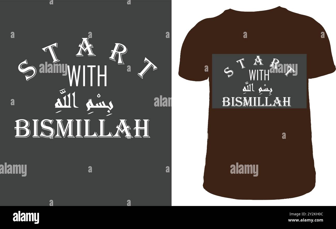 t shirt islamica con design vettoriale eps Illustrazione Vettoriale