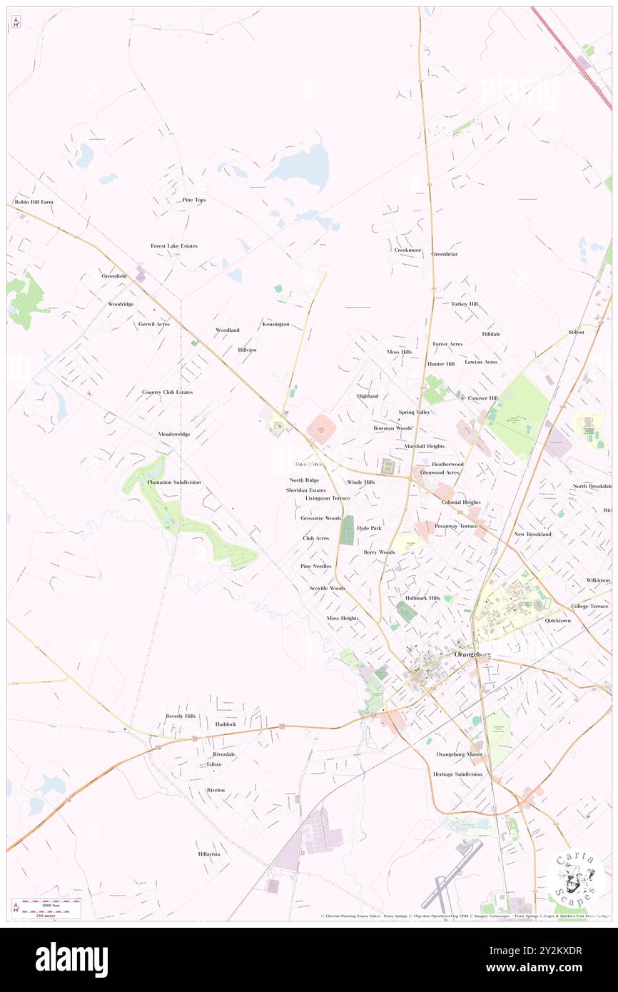 Dixie Circle, contea di Orangeburg, Stati Uniti, Carolina del Sud, N 33 31' 5'', S 80 52' 58''', MAP, Cartascapes Map pubblicata nel 2024. Esplora Cartascapes, una mappa che rivela i diversi paesaggi, culture ed ecosistemi della Terra. Viaggia attraverso il tempo e lo spazio, scoprendo l'interconnessione del passato, del presente e del futuro del nostro pianeta. Foto Stock