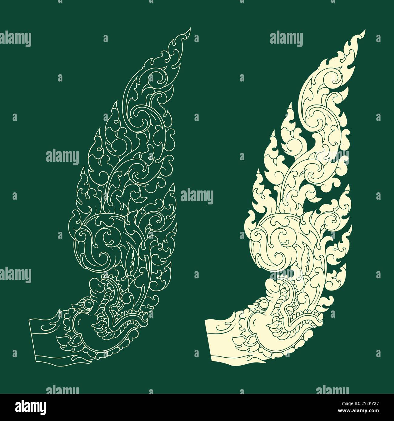 Ornamento d'arte tradizionale Khmer della Cambogia. Illustrazione Vettoriale