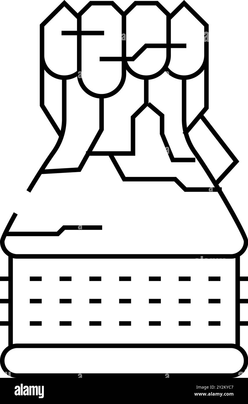 illustrazione vettoriale icona di linea ingegnere aeronautico di rocket science Illustrazione Vettoriale