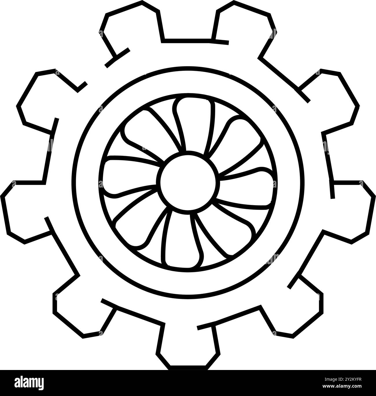 manutenzione aeronautica ingegnere aeronautico illustrazione vettore icona linea Illustrazione Vettoriale