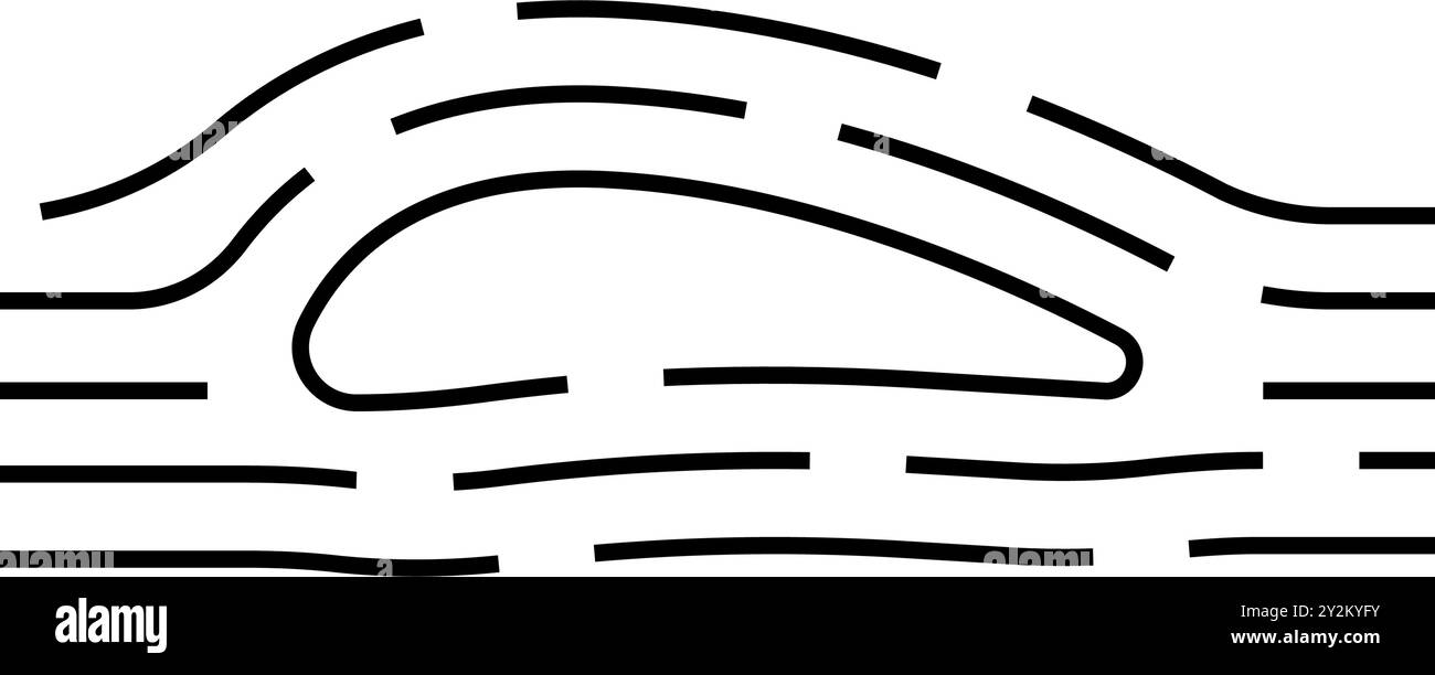 aerodinamica icona della linea ingegnere aeronautico illustrazione vettoriale Illustrazione Vettoriale