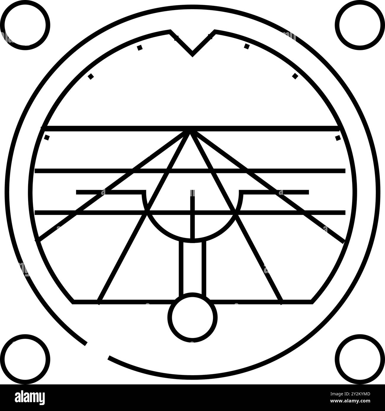 strumentazione aeronautica ingegnere aeronautico illustrazione vettoriale icona di linea Illustrazione Vettoriale