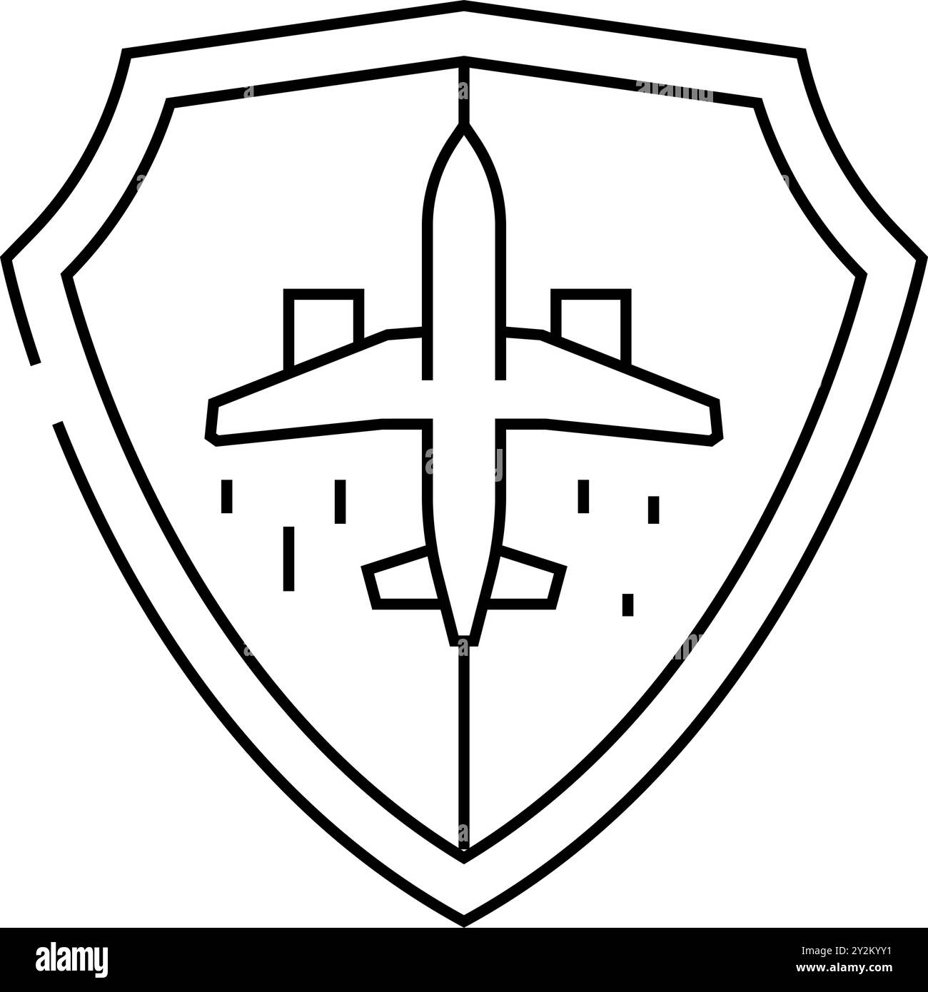 sicurezza aeronautica icona di linea ingegnere aeronautico illustrazione vettoriale Illustrazione Vettoriale