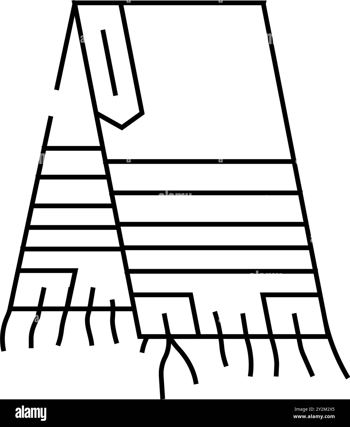 icona della linea dello scialle di preghiera tallit illustrazione vettoriale Illustrazione Vettoriale
