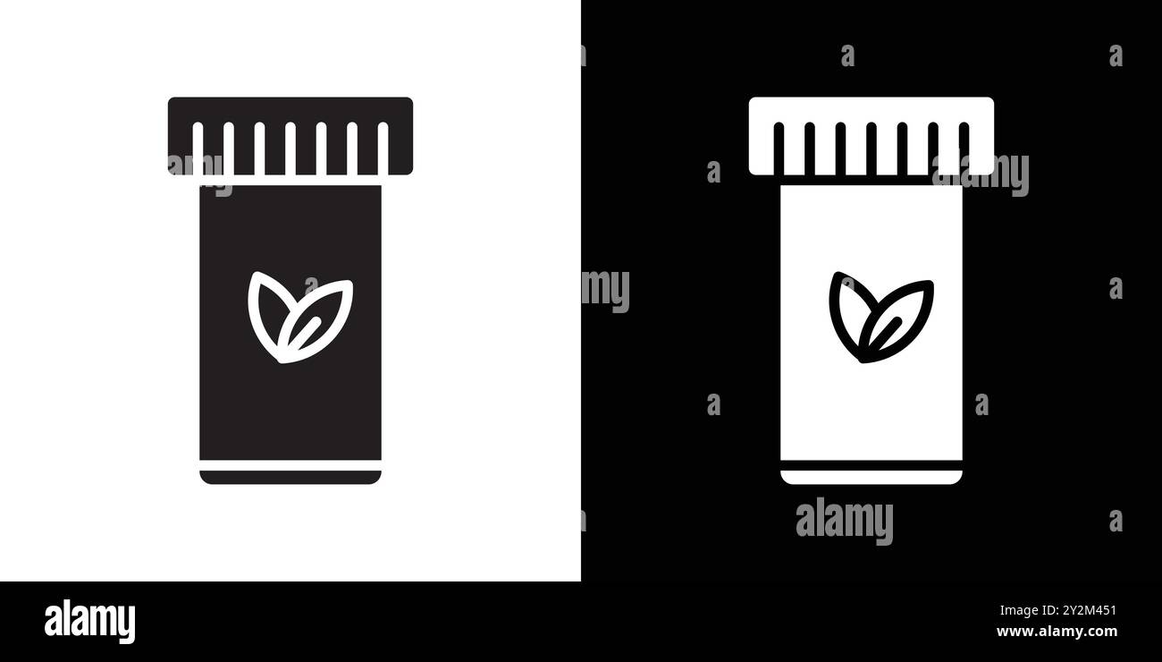 Icona della medicina naturale Black line art Vector in bianco e nero contorno set segno di collezione Illustrazione Vettoriale