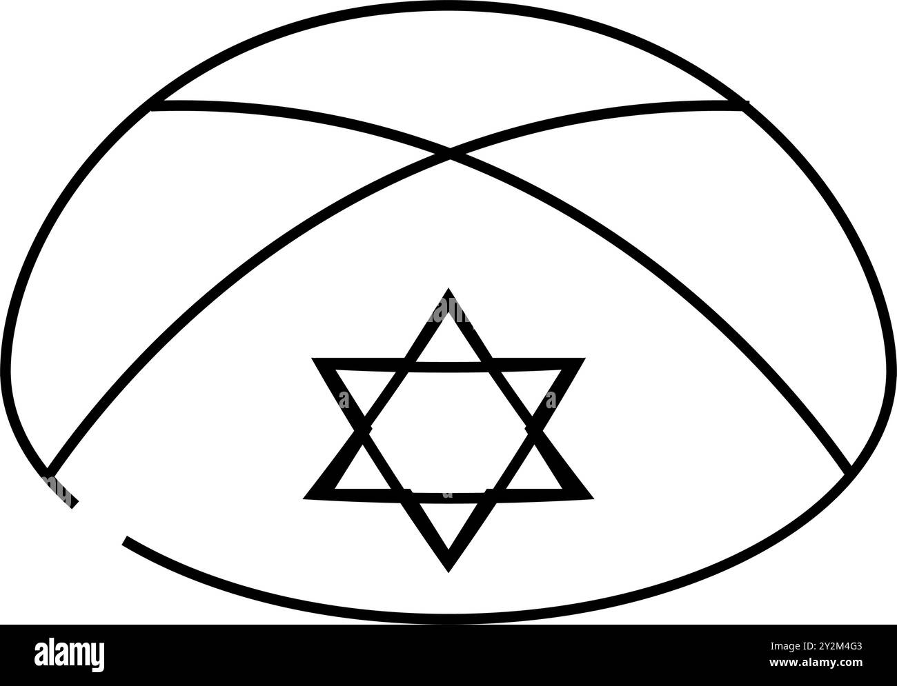 kippah yarmulke illustrazione vettoriale dell'icona della linea ebraica Illustrazione Vettoriale