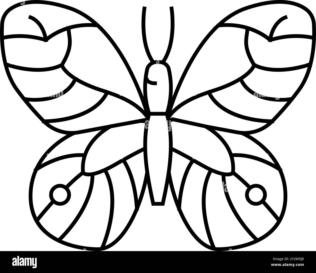 illustrazione vettoriale dell'icona della linea della molla a farfalla del vetro Illustrazione Vettoriale