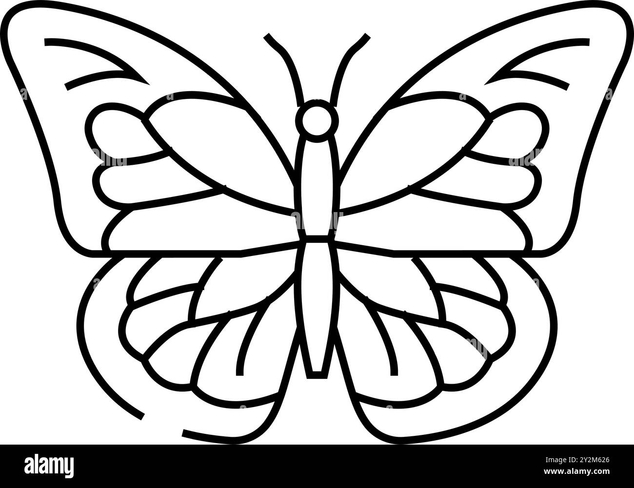 immagine vettoriale dell'icona della linea estiva monarch Illustrazione Vettoriale