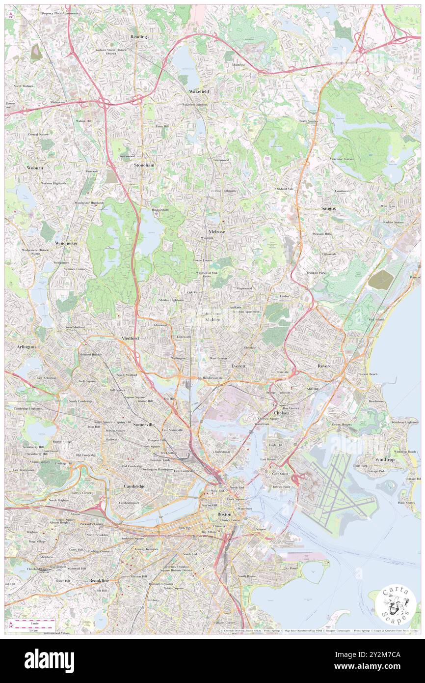 Malden, Middlesex County, Stati Uniti, Massachusetts, N 42 25' 30'', S 71 3' 58'', MAP, Cartascapes Map pubblicata nel 2024. Esplora Cartascapes, una mappa che rivela i diversi paesaggi, culture ed ecosistemi della Terra. Viaggia attraverso il tempo e lo spazio, scoprendo l'interconnessione del passato, del presente e del futuro del nostro pianeta. Foto Stock