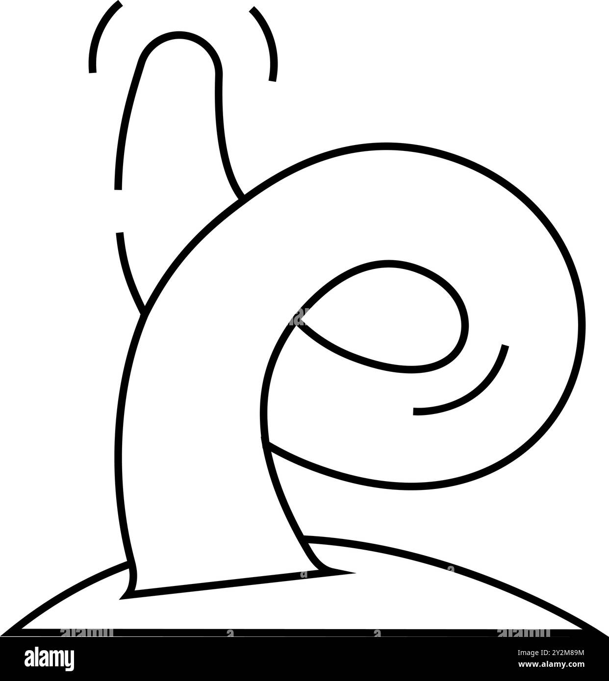 illustrazione vettoriale dell'icona della linea del maiale della coda ricurva Illustrazione Vettoriale