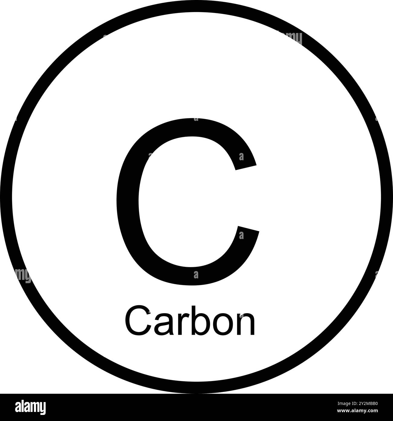 disegno dell'illustrazione della tabella periodica dell'icona dell'elemento in carbonio Illustrazione Vettoriale