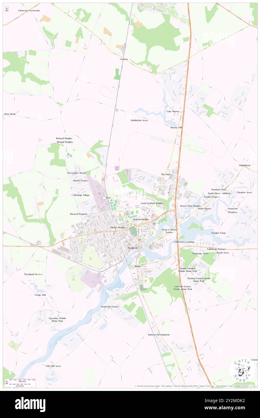 Seaford, Sussex County, Stati Uniti, Delaware, N 38 38' 28'', S 75 36' 39'', MAP, Cartascapes Map pubblicata nel 2024. Esplora Cartascapes, una mappa che rivela i diversi paesaggi, culture ed ecosistemi della Terra. Viaggia attraverso il tempo e lo spazio, scoprendo l'interconnessione del passato, del presente e del futuro del nostro pianeta. Foto Stock