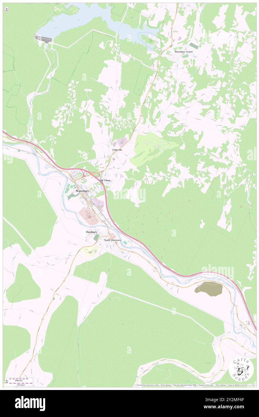 Waterbury, Contea di Washington, Stati Uniti, Vermont, N 44 20' 16'', S 72 45' 22'', MAP, Cartascapes Map pubblicata nel 2024. Esplora Cartascapes, una mappa che rivela i diversi paesaggi, culture ed ecosistemi della Terra. Viaggia attraverso il tempo e lo spazio, scoprendo l'interconnessione del passato, del presente e del futuro del nostro pianeta. Foto Stock