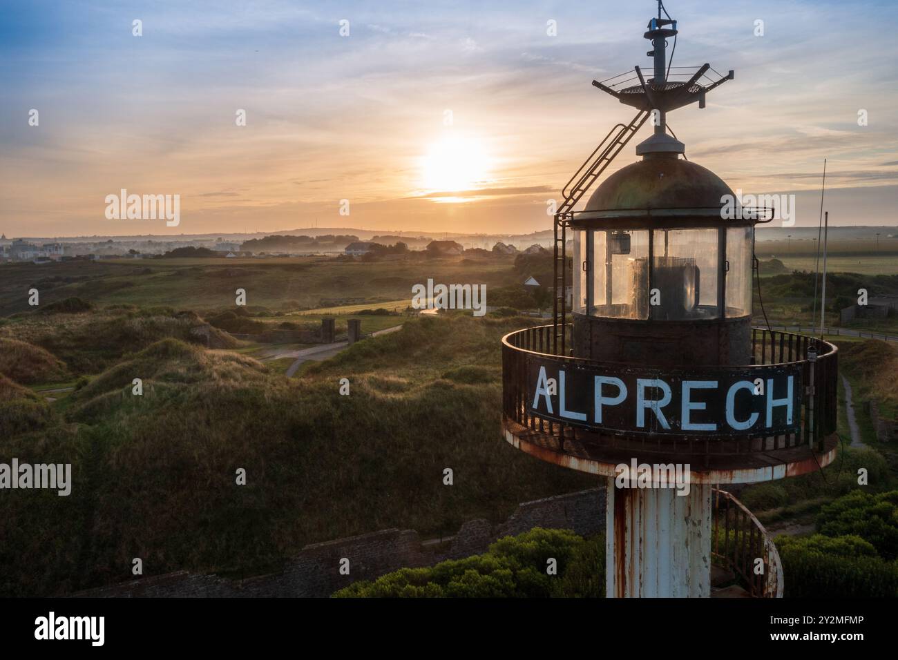 Le Cap d’Alprech et Son phare, Francia, Pas de Calais, le Portel Foto Stock