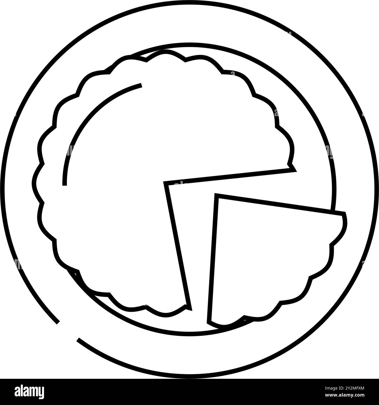 quiche lorraine french cuisine line icon illustrazione vettoriale Illustrazione Vettoriale